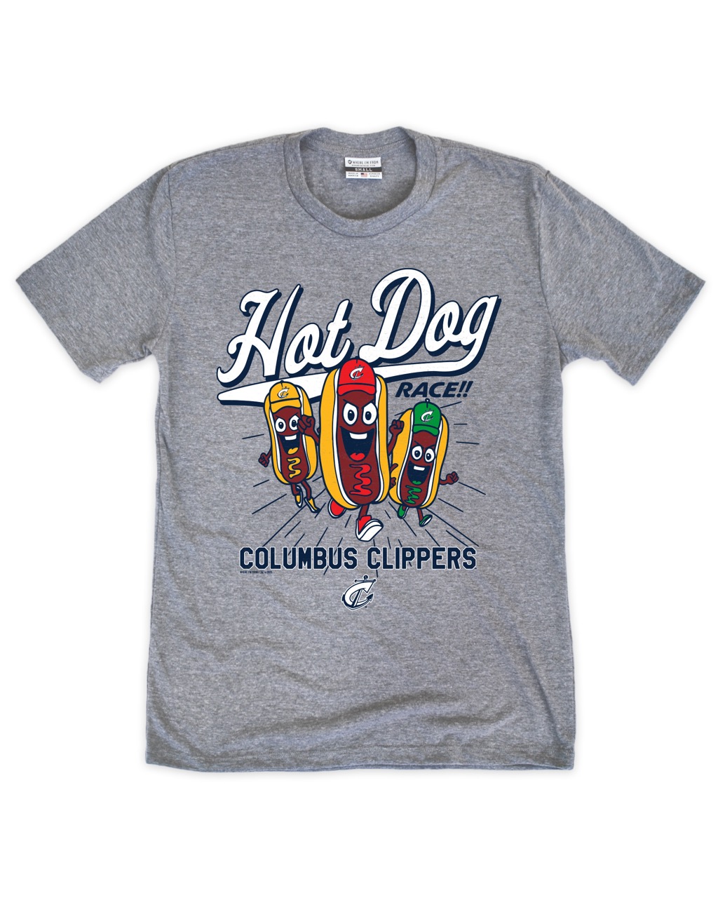 Columbus Clippers Hot Dog Race Gray Crew