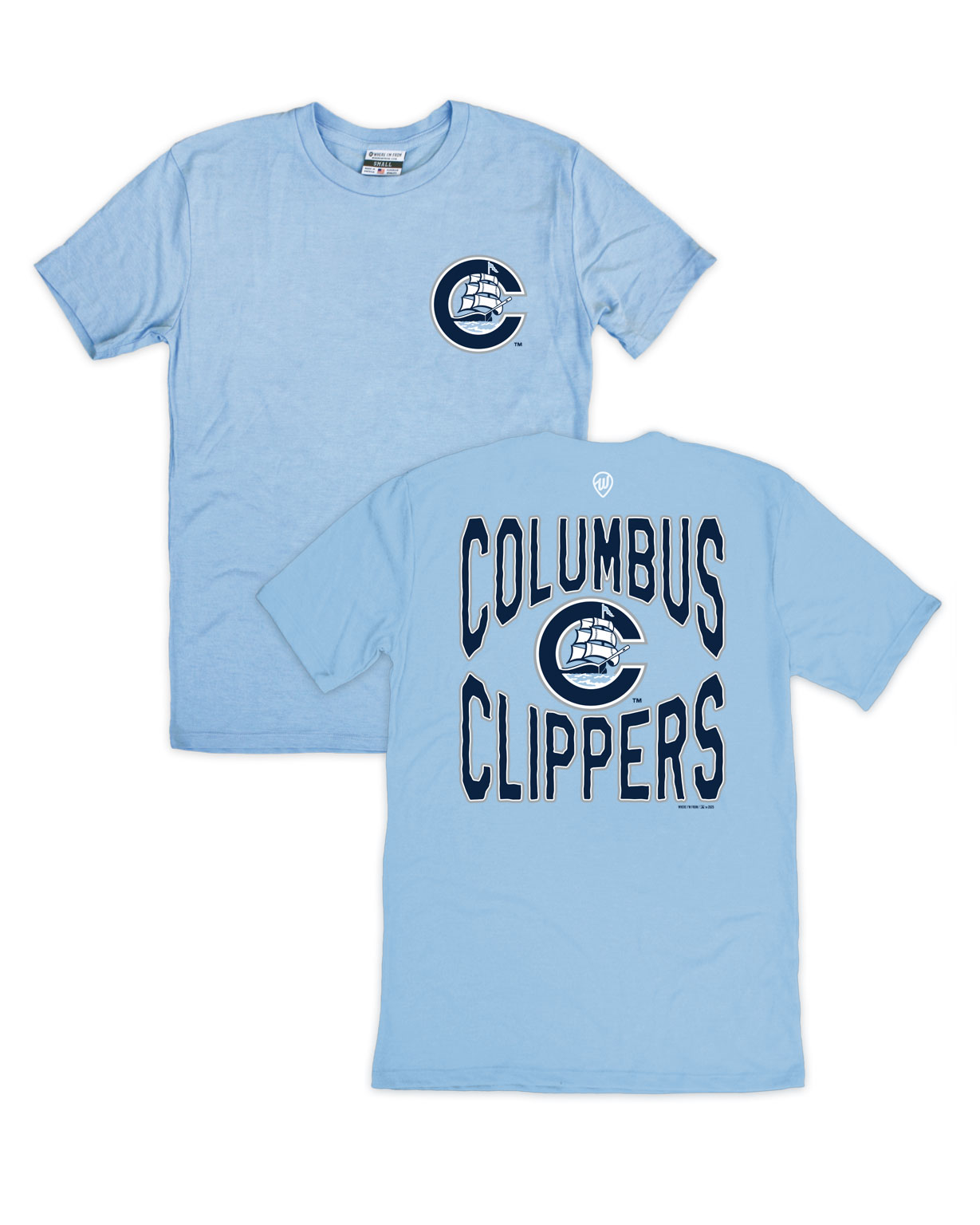 Columbus Clippers Retro Logo Front/Back Light Blue Crew