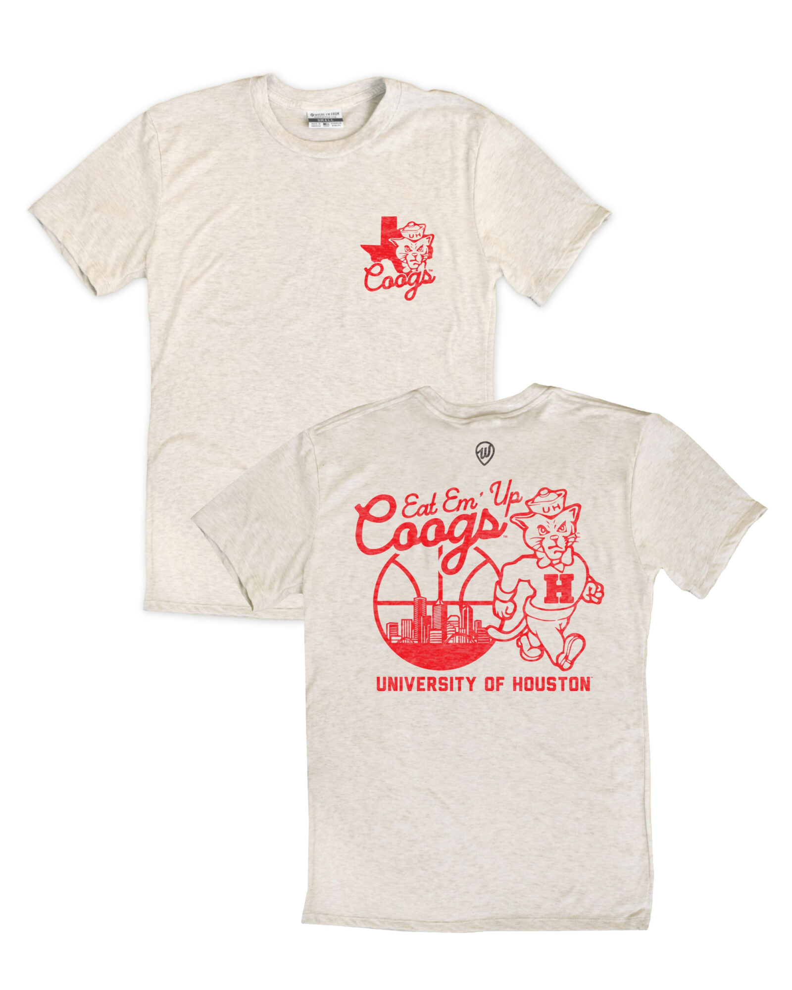 University of Houston Vintage “Eat ‘Em Up Coogs” Front/Back Oatmeal Crew