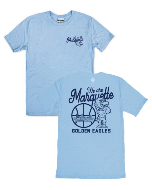 We Are Marquette Front/Back Light Blue Crew