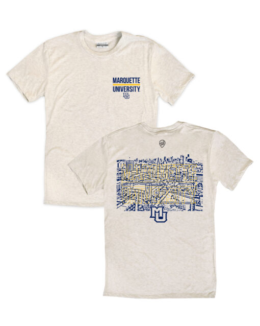 Marquette Skyline Font/Back Oatmeal Crew
