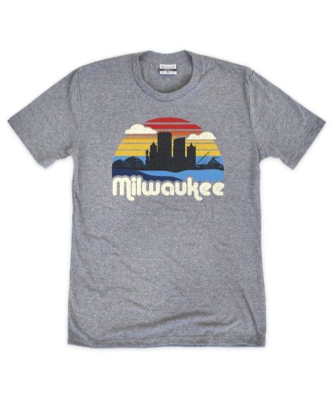 Milwaukee Colorful Skyline Gray Crew