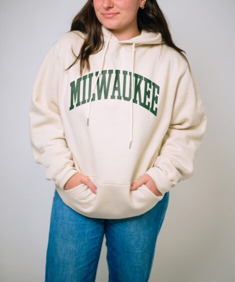 Milwaukee Oversized Tan Cotton Hoodie
