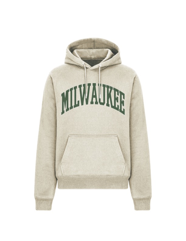 Milwaukee Oversized Tan Cotton Hoodie