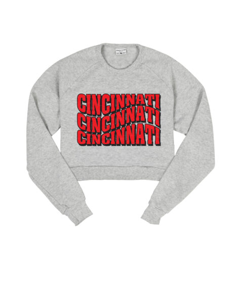 Cincinnati Repeat Wavy Ash Crop Sweatshirt