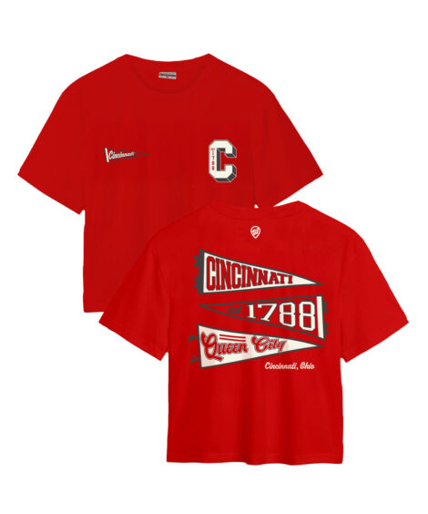Cincinnati Pennants Front/Back Women’s Easy Tee