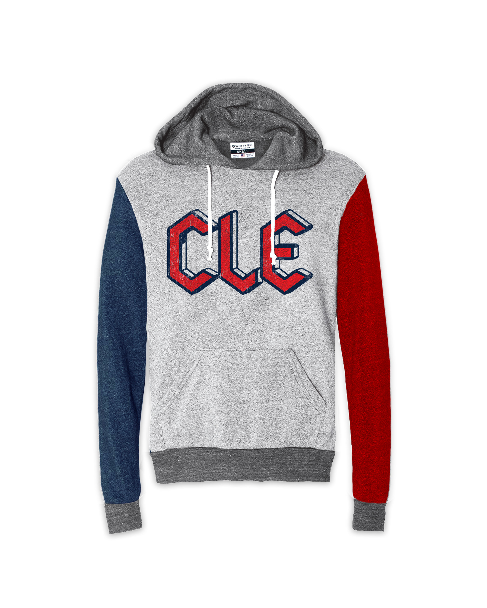 CLE Shadow Modern Navy/Red Quad Hoodie