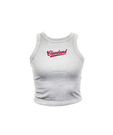 Cleveland Script Underline Ash High Neck Tank
