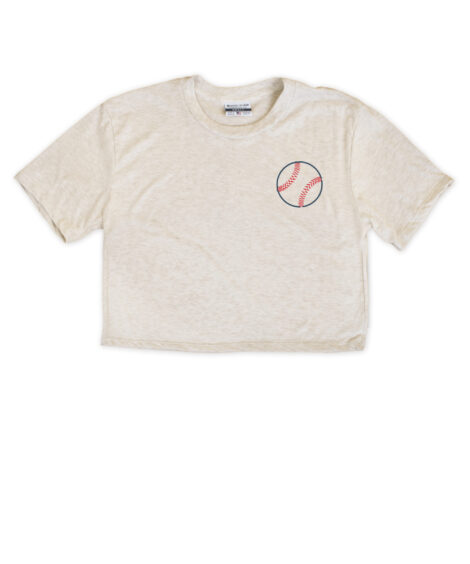 Out of Your League Front/Back Oatmeal Crop Top