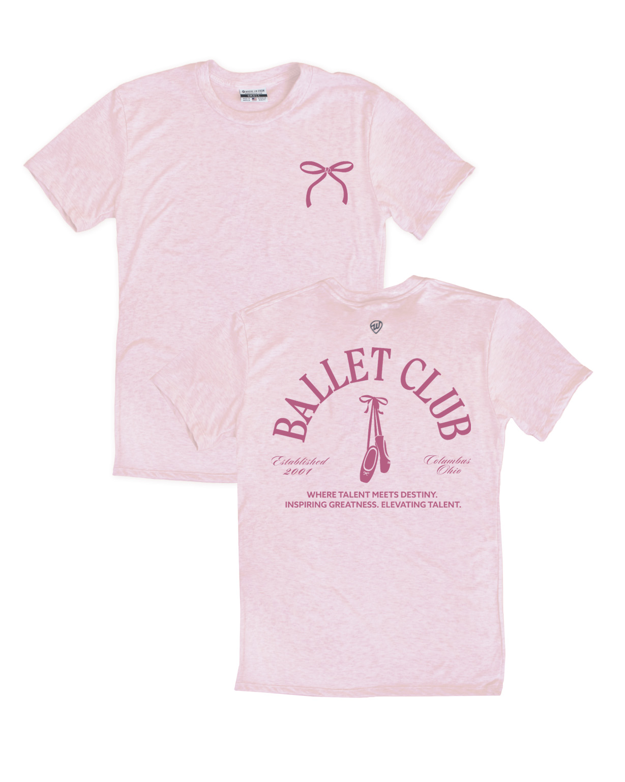 Ballet Club F/B Light Pink Toddler Crew