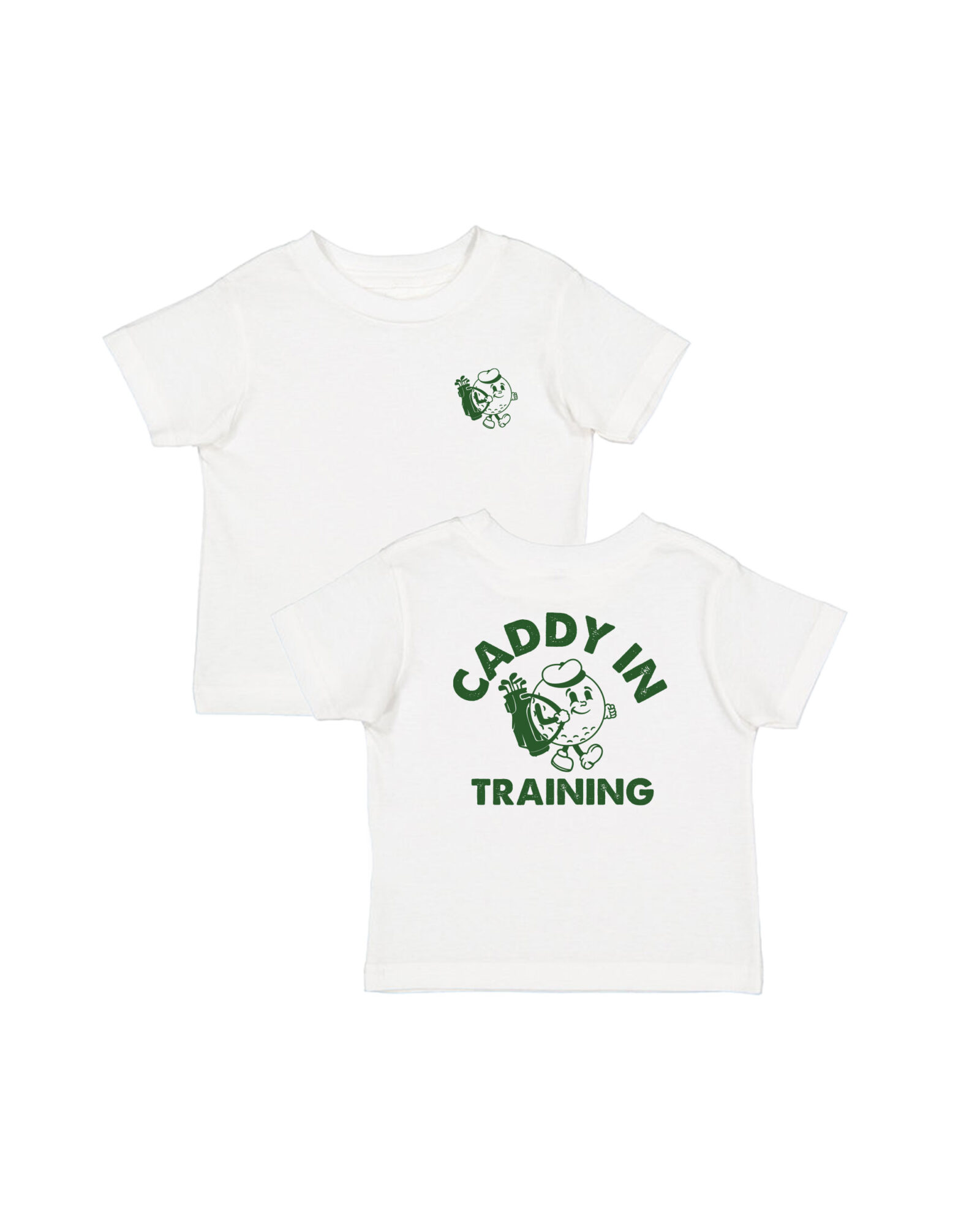 Caddy In Training Front/Back White Toddler Crew