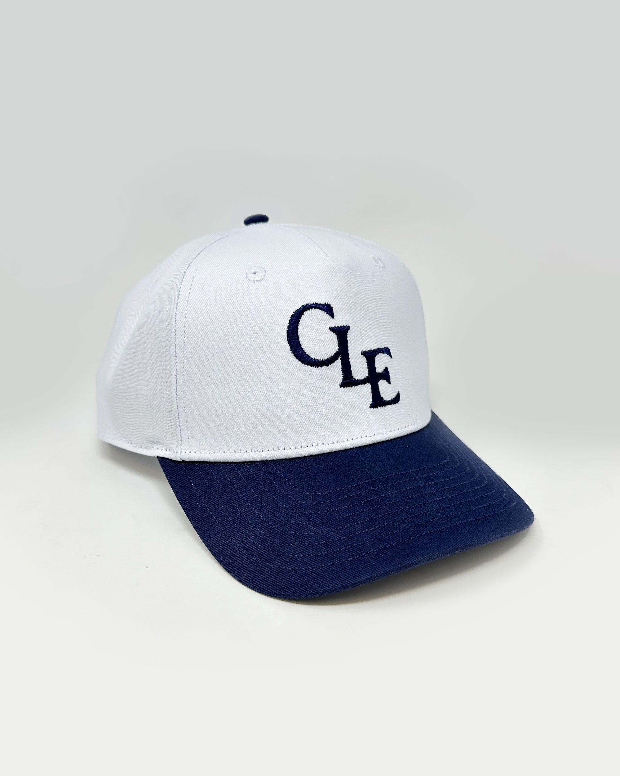 CLE Stacked White/Navy Two-Tone Trucker Hat