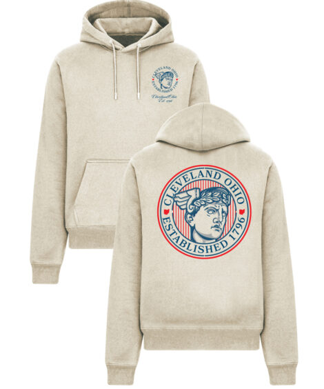 Guardian Head Cleveland Est 1796 Front/Back Bone Cotton Hoodie
