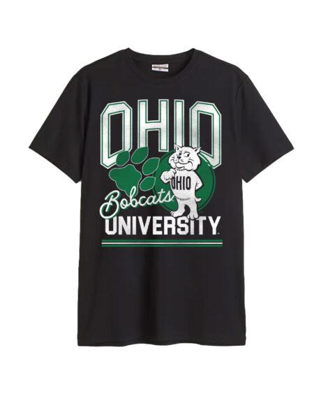Ohio University Rufus Black Cotton Crew T-Shirt