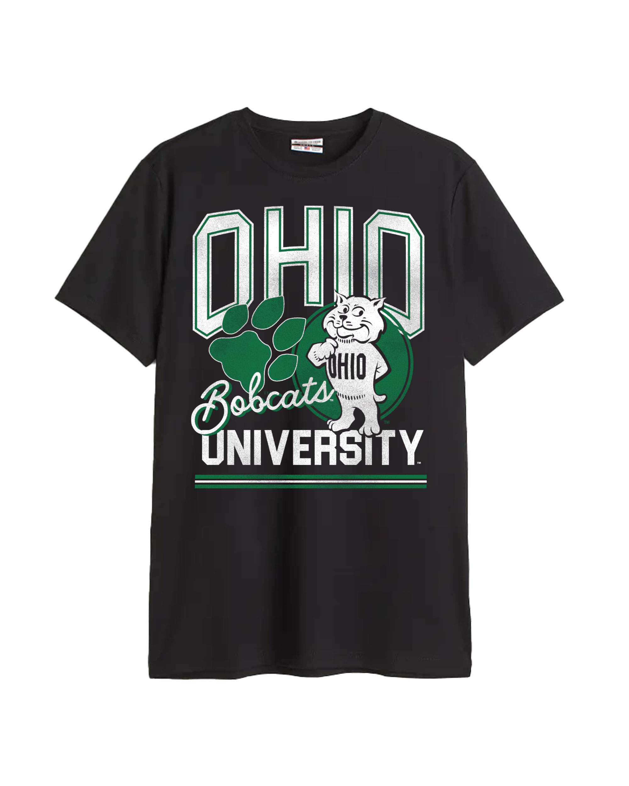 Ohio University Rufus Black Cotton Crew