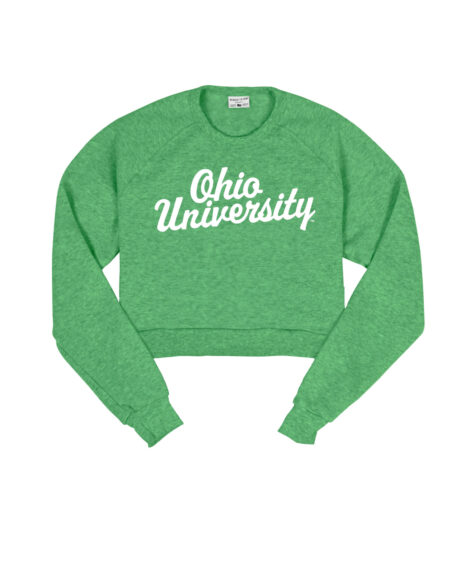 Ohio University Script Kelly Green Crop Sweatshirt
