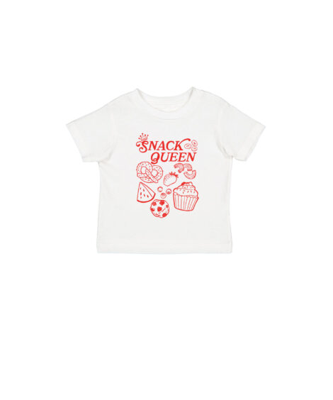 Snack Queen White Toddler Crew