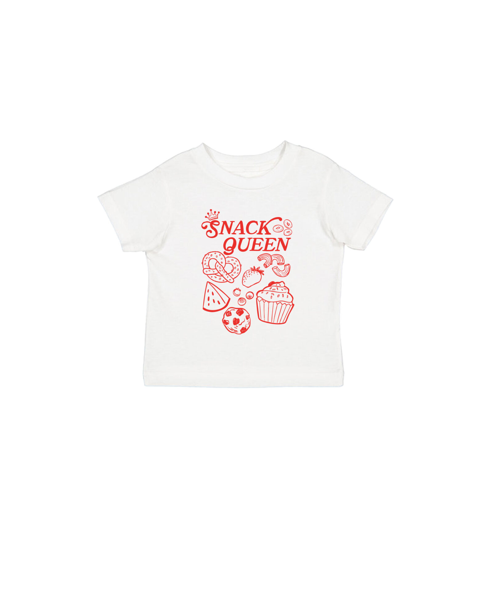 Snack Queen White Toddler Crew