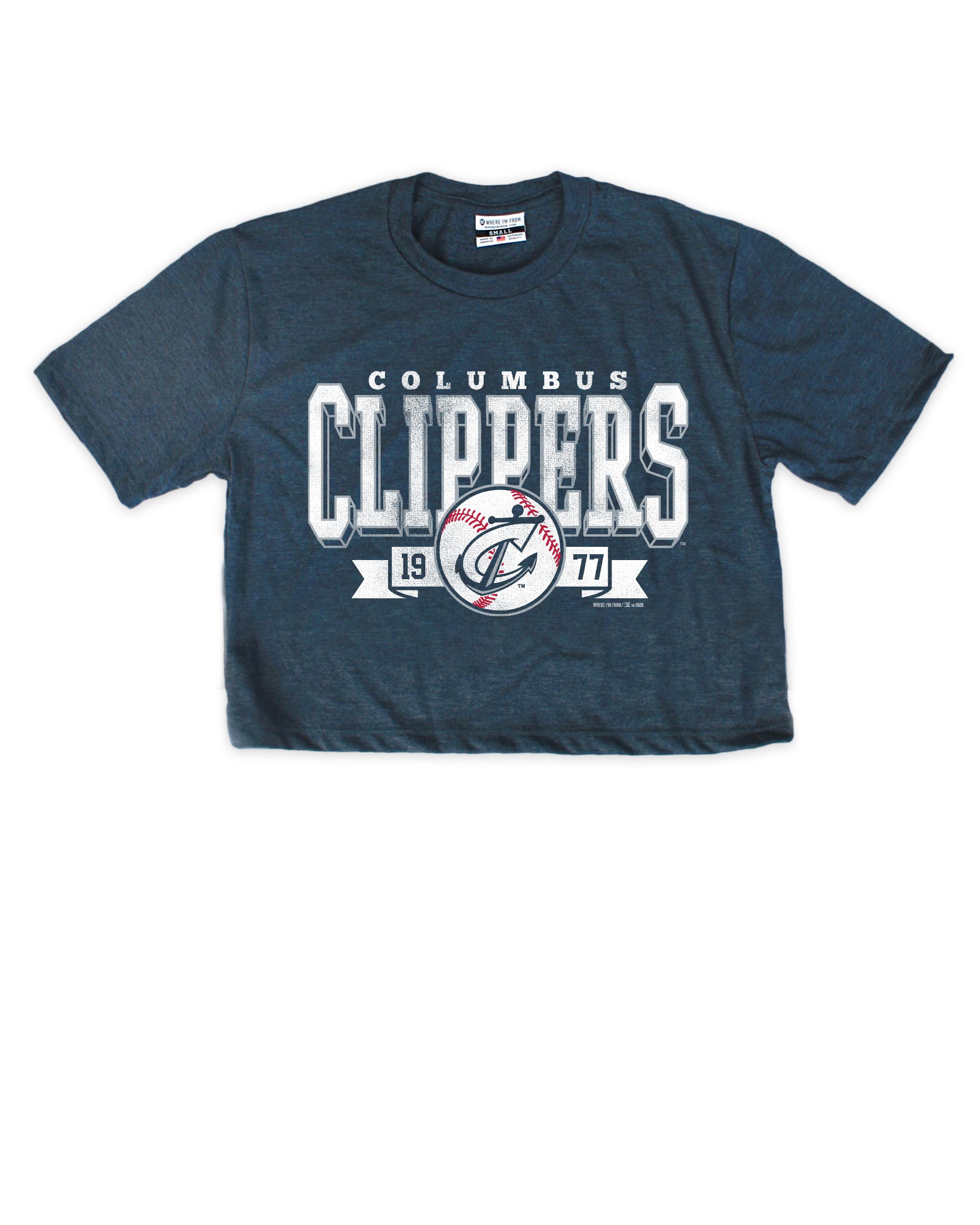Columbus Clippers Baseball Navy Crop Top