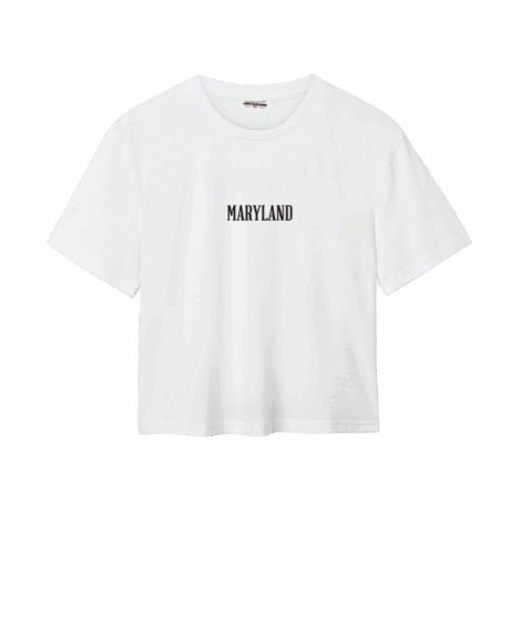Maryland Embroidered White Cotton Easy Tee