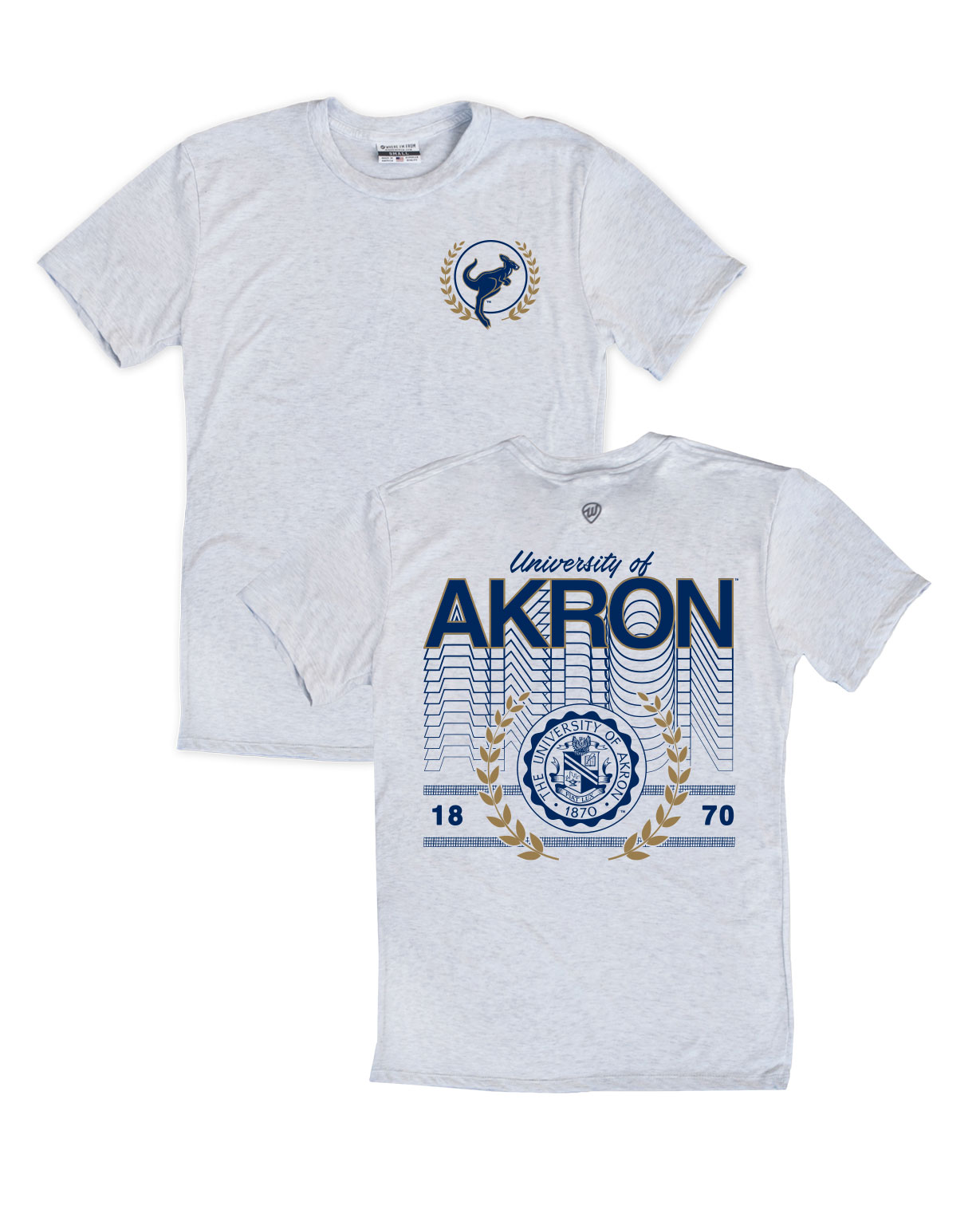 University of Akron Crest Front/Back Ash Crew